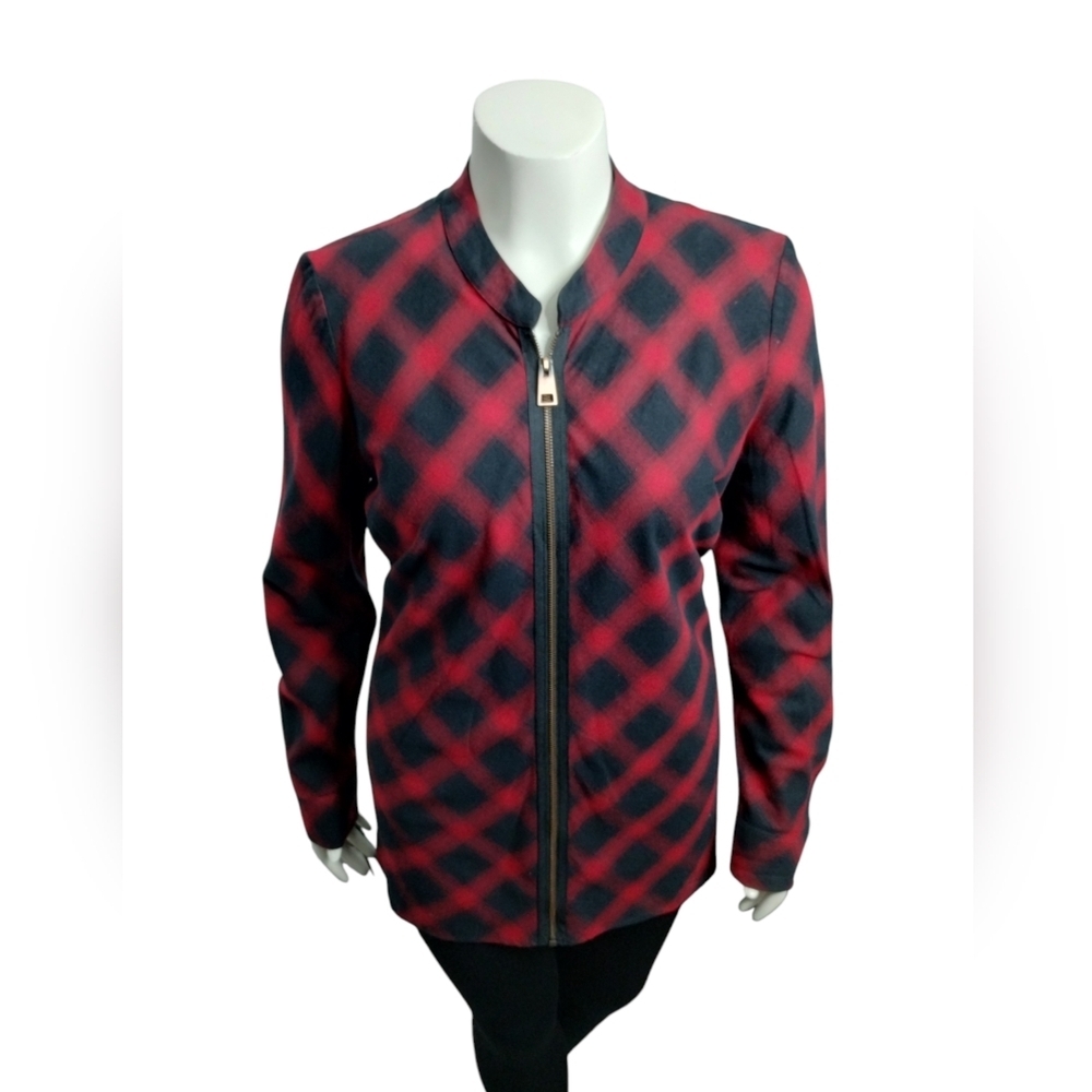 Soft Surroundings Women's Plaid Zip-up Tunic Size XL Gothcore Feminine Whitchy